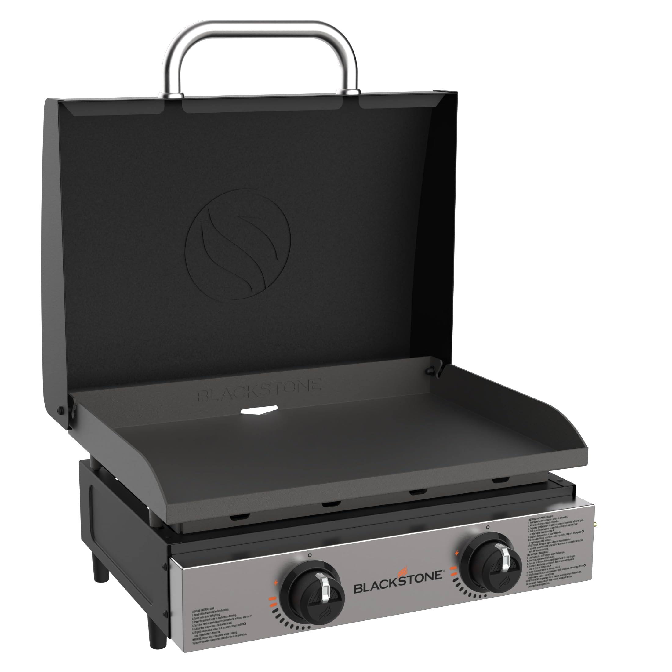 3fba79492e0138b9e0053f3555cf8926b2a67fec873789e57aefd36b3d06cfd5.jpg Blackstone 1813 Propane Gas Hood Portable Flat Griddle Grill Stainless Steel - Image 1