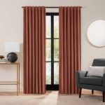Eclipse Luxury Cotton Velvet 100% Blackout Rod Pocket Back Tab Curtain Window Panel - Copper - 96x50