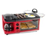 Nostalgia 3-in-1 Family Size Breakfast Station, Retro Red
