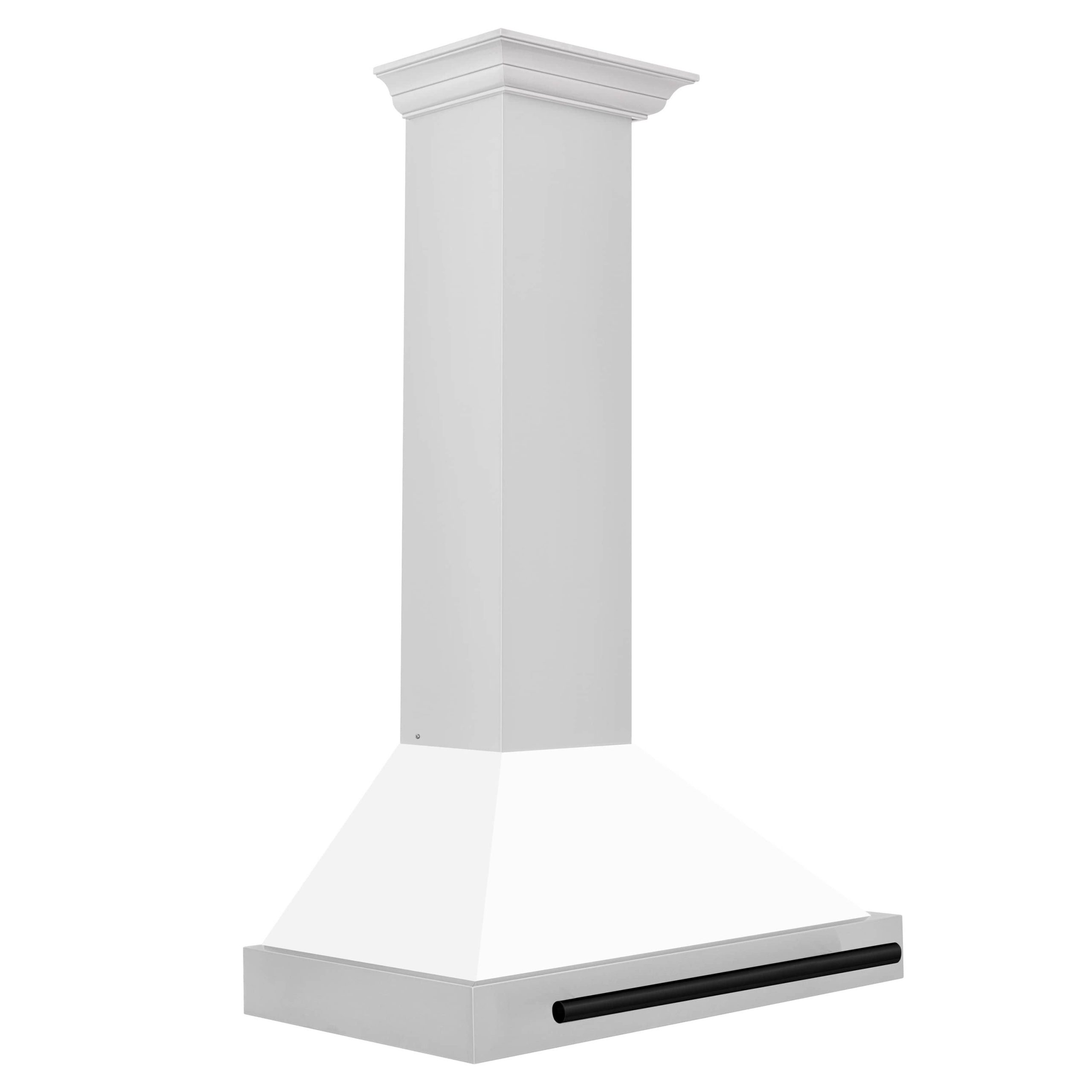 3fc7772999dce30751d6a52fb574f2e8fe9a0cbcaa653219f3c4eabefba73e13.jpg ZLINE 30 in. Autograph Edition Stainless Steel Range Hood with White Matte Shell and Accents (kb4stz-wm30), Matte Black - Image 1