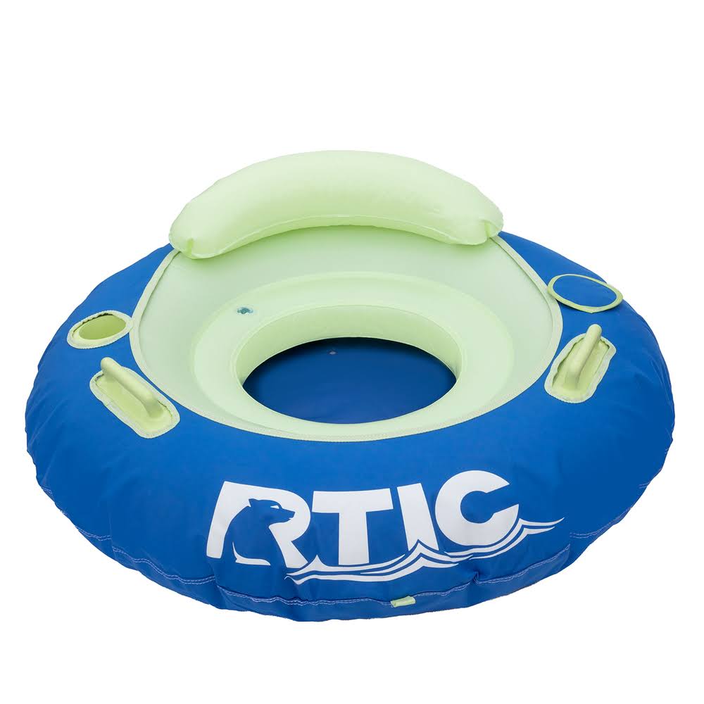 3fd95cf9aac11545cf5f2748bb9280113937f384f2d903460610c44634f64a06.jpg RTIC Tough River Tube, Blue Marlin, Inflatable Water Raft with Heavy-Duty Handles, Drink Holder, and Backrest, Great for Pools, Lakes, rivers, adult - Image 1