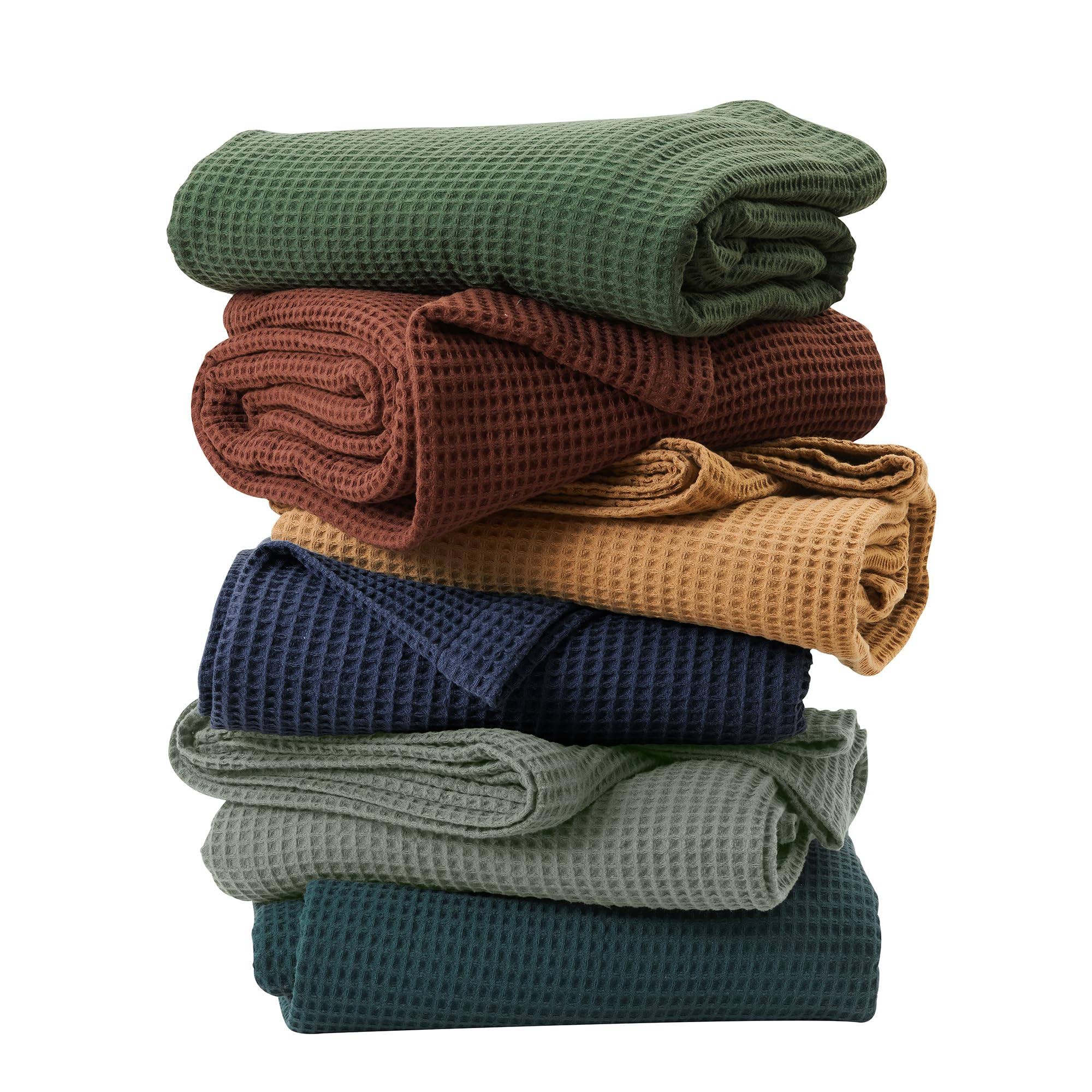 3fdaba690b79f616665c3d44fd788b0ae563c56a65c9411e93ca4848c0ecdb89.jpg Great Bay Home 100% Cotton Waffle Weave Lightweight Bed Blanket (Twin, Marigold), Yellow - Image 1