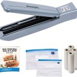 PowerXL Duo NutriSealer Food Vacuum Sealer Machine with Vacuum Seal Bags & Rolls, Double Airtight Sealing with Built-In Cutter Remanufactured, Gray