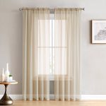 Thd Essentials Sheer Voile Window Treatment Rod Pocket Curtain Panels Bedroom, Kitchen, Living Room - Set of 2, Antique Taupe, 54 inch x 84 inch, Size