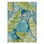 Mainstays Palm 7X 10 Outdoor Woven Rug - Polypropylene/Polyester - Multi Color, Size: 7 x 10