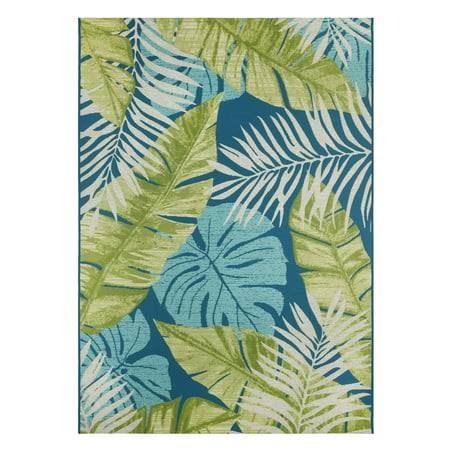 401a855a078681a04b24ac416cb6a6f4c4421279c28830f3d0e6db5fa6e2677c.jpg Mainstays Palm 7X 10 Outdoor Woven Rug - Polypropylene/Polyester - Multi Color, Size: 7 x 10 - Image 1