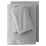 Lands' End Velvet Flannel Sheet Set or 2-Pack Pillowcase Set, Grey, TwinXL Set