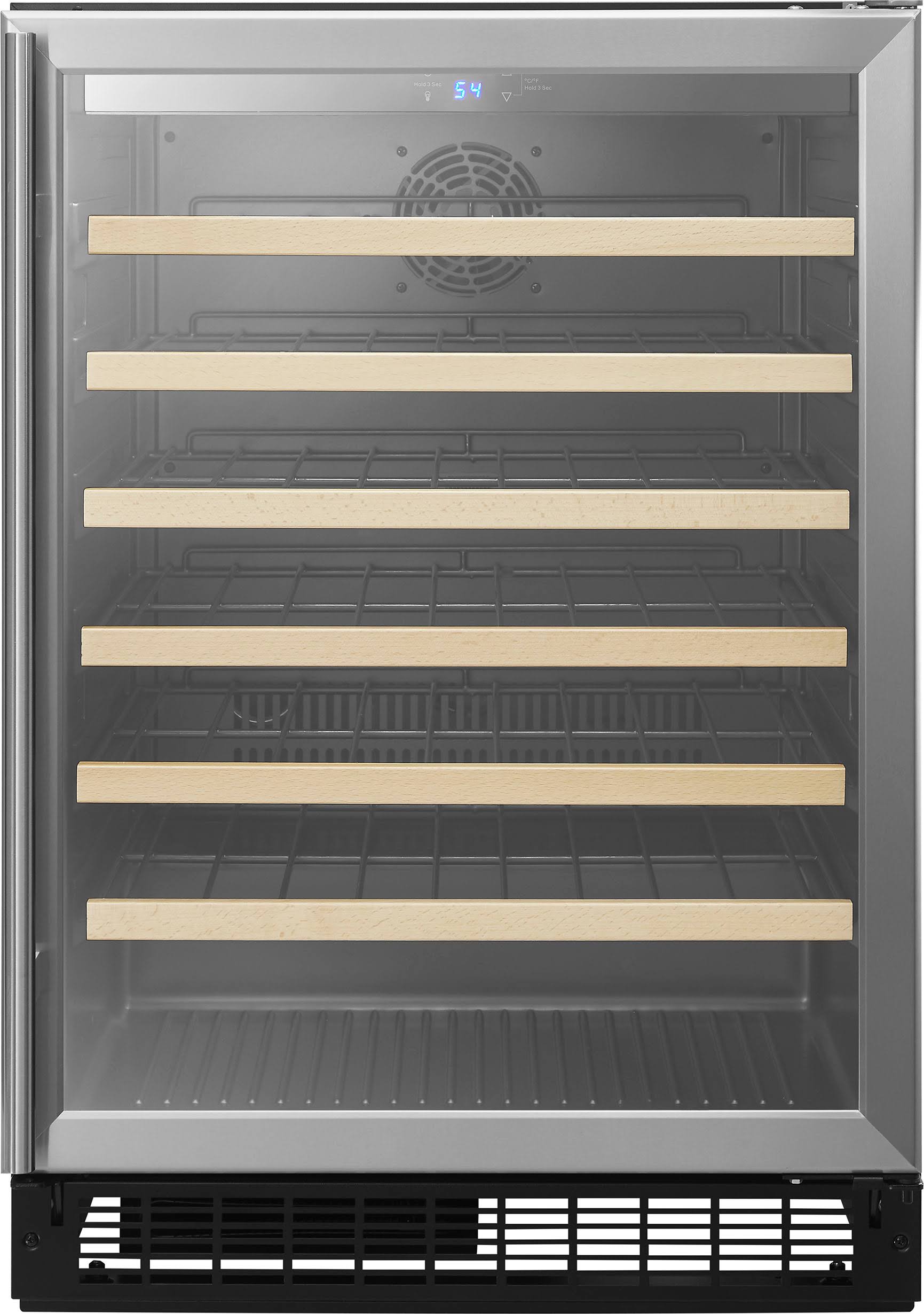 402614aa00c697b74f71ded6acaf96c7edbdfcb119c07261fda4c8b13f274a37.jpg Insignia - 61-Bottle Built-In Wine Cooler - Stainless Steel - Image 1