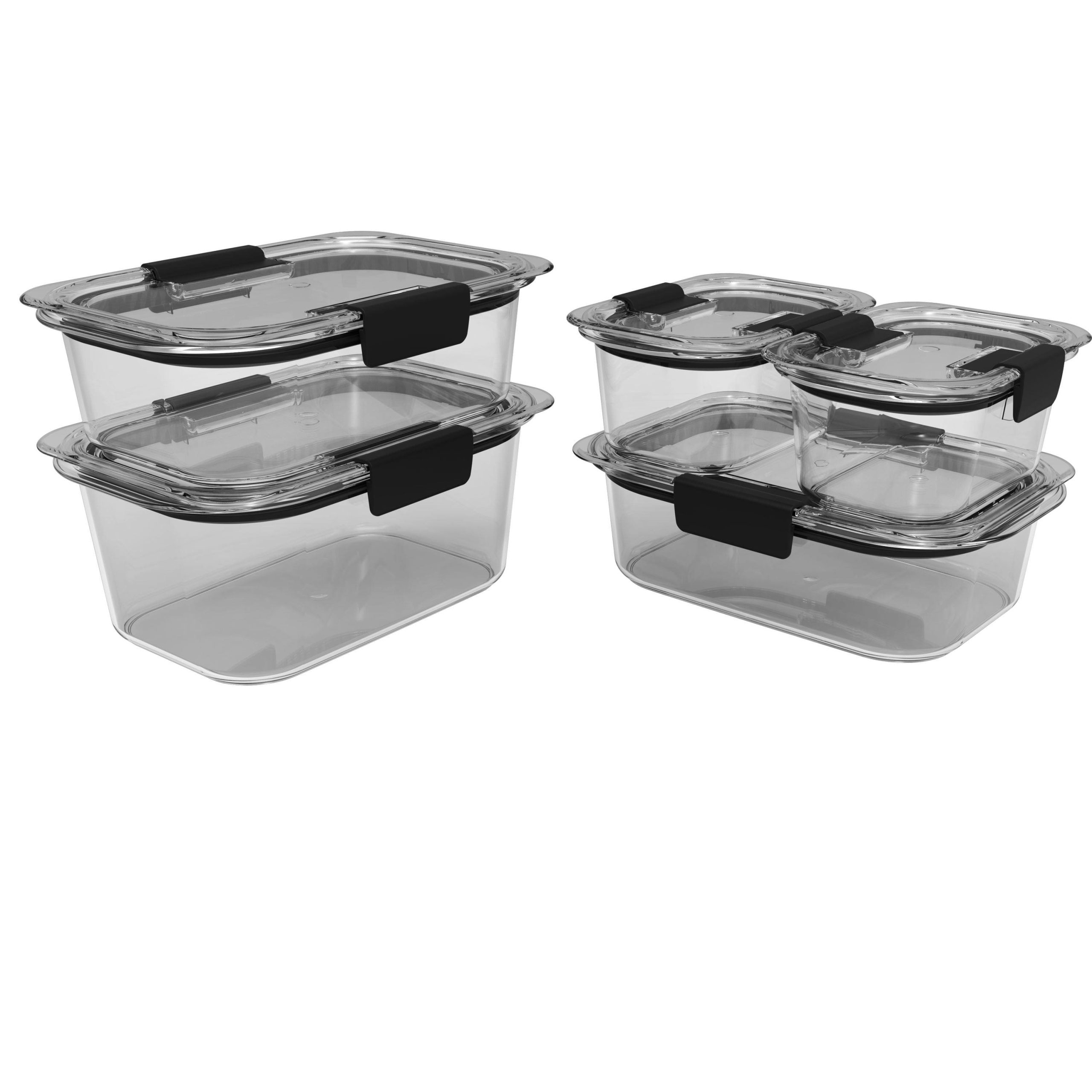 40290d8bf77be0c4b438e0291b584791247261cb41e796cc65dcbb86e1092f2d.jpg Rubbermaid Brilliance 10-Piece Set, Clear and Airtight Food Storage Containers - Image 1