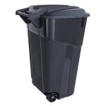 32 gal. Wheeled Outdoor Trash Can with Attached Lid