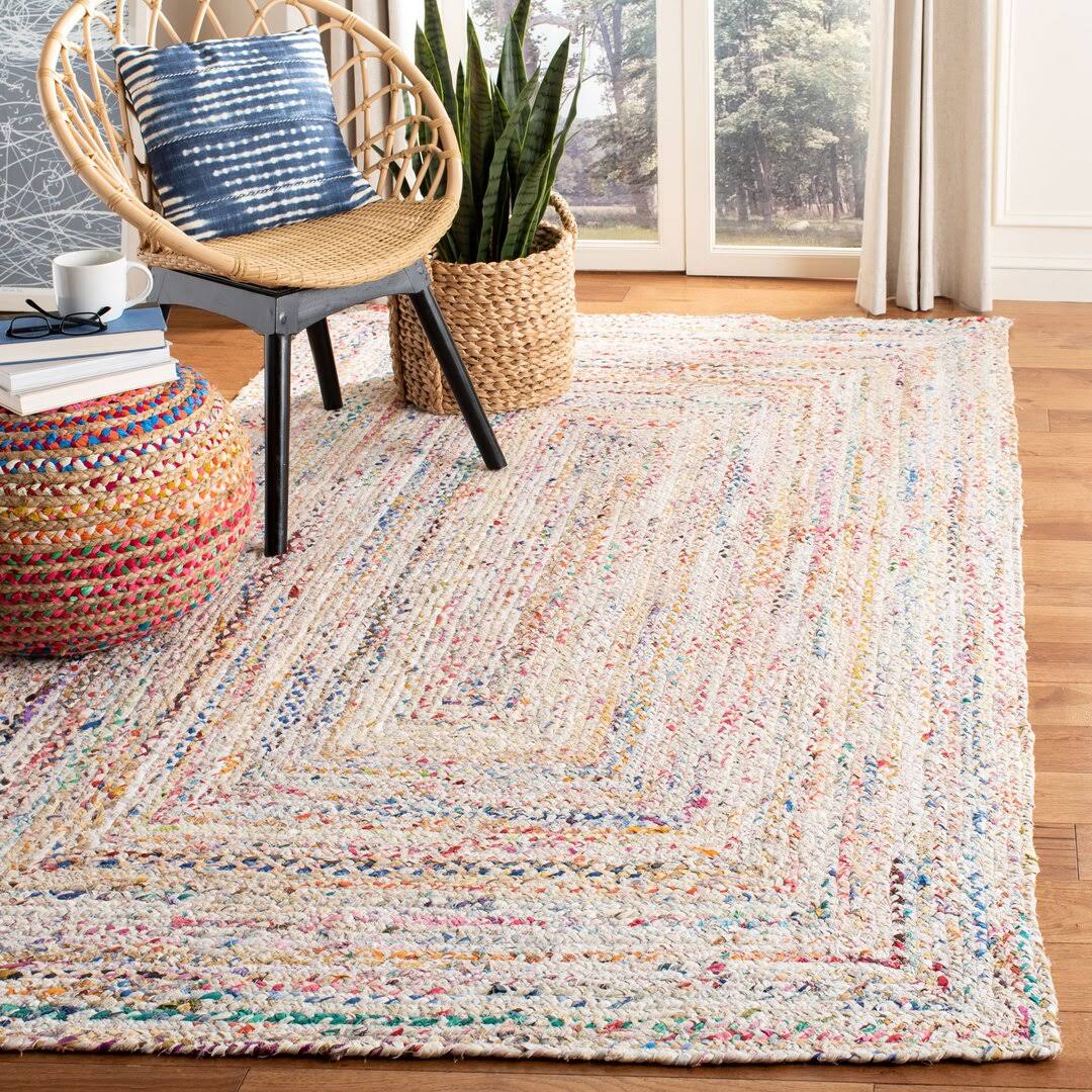 4031cbb38caee74a78c6f99c69ec4b24046f26d7ab6fb6240bd1a000204d4528.jpg Bungalow Rose Hurst Hand-Woven Cotton Ivory Area Rug Rectangle 4' x 6' - Image 1