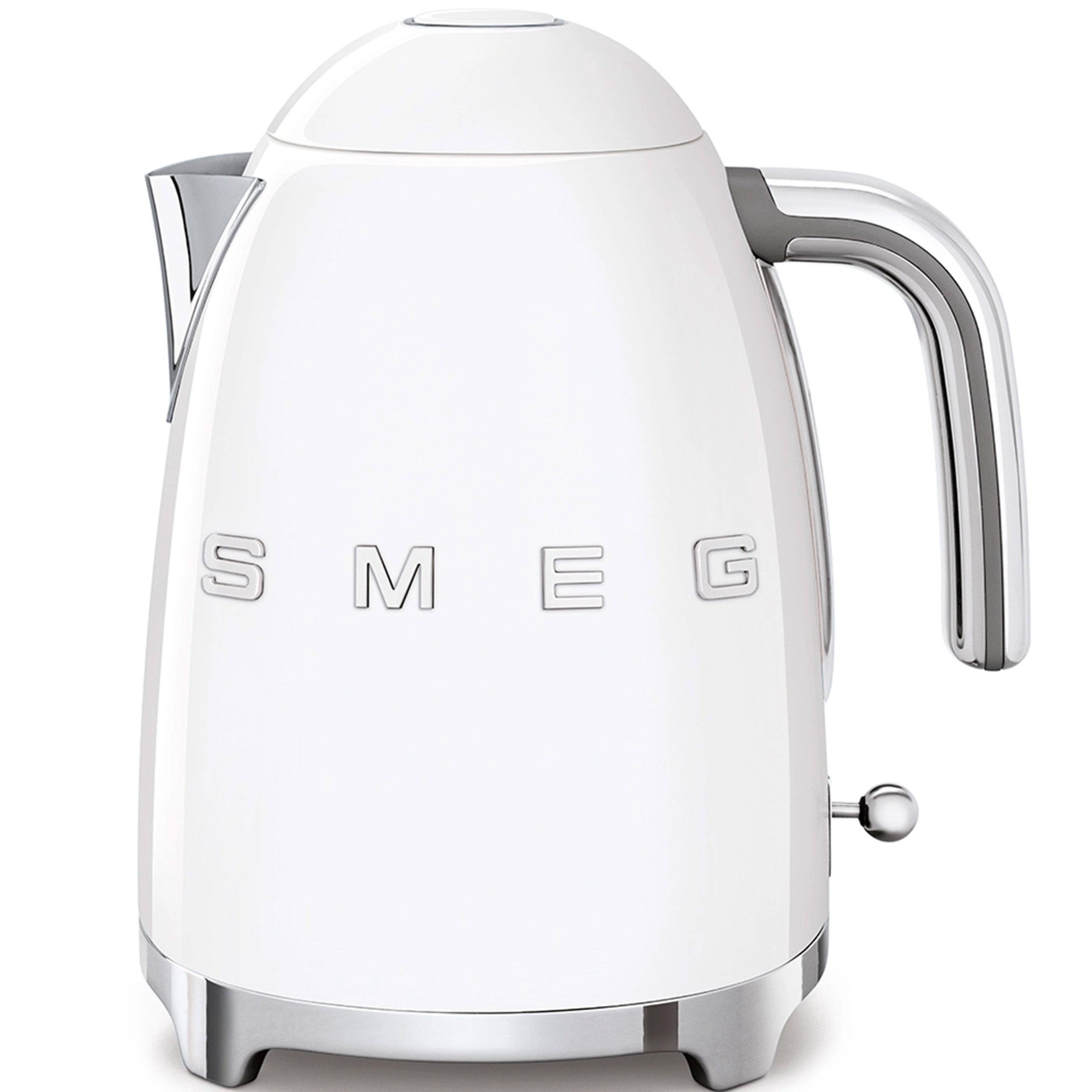 40361fb637fbc12b04aac519c4387fb90401ace17e1b7f8a1f2ddf5fe2d69241.jpg Smeg White Retro Electric Kettle - Image 1