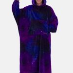 The Comfy Dream Long, Lightweight Floor Lenght Microfiber Fleece Wearable Blanket, One Size Fits All, Galaxy