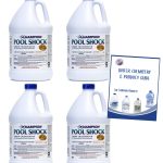 1 Case | Liquid Chlorine Pool Shock, 12.5% Sodium Hypochlorite, NSF 50/60 Certified, Size: 4 - 1 Gallon Jugs, Yellow