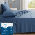 Degrees of Comfort Coolmax Cooling Sheets | Queen Size Bed Sheet Set for Hot Sleepers | Soft Fabric with Deep Pocket, Blue 4pc