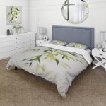 Simplist Bamboo Leaves I Duvet Cover Set East Urban Home Size: Twin Duvet Cover + 1 Sham