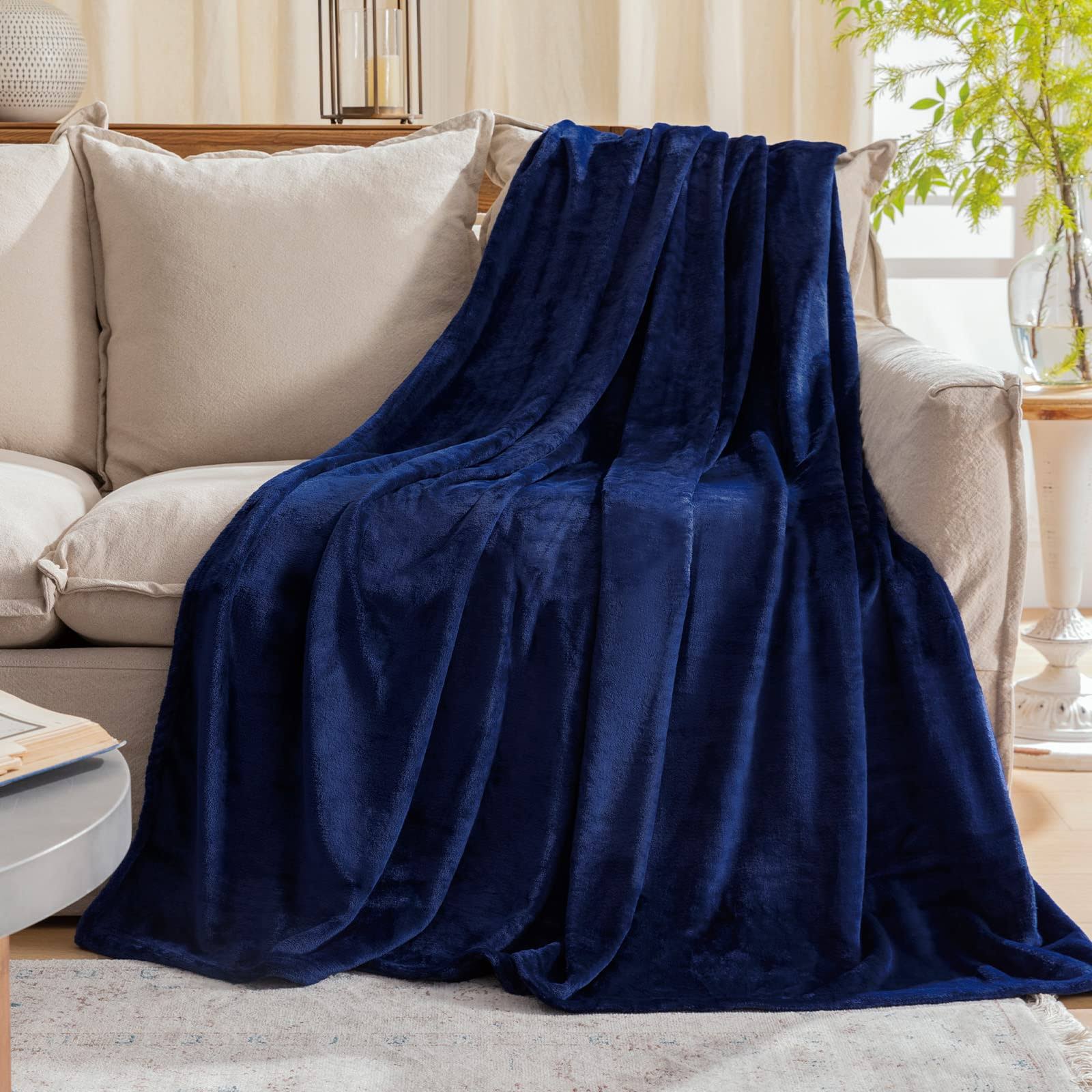 40afad9fb57c82cbfc9db20f7361e5eaaf83ada49485a900c88e54292100e36f.jpg Fleece Blanket Plush Throw Blanket Navy Blue(50 by 60 Inches),Super Soft Fuzzy - Image 1