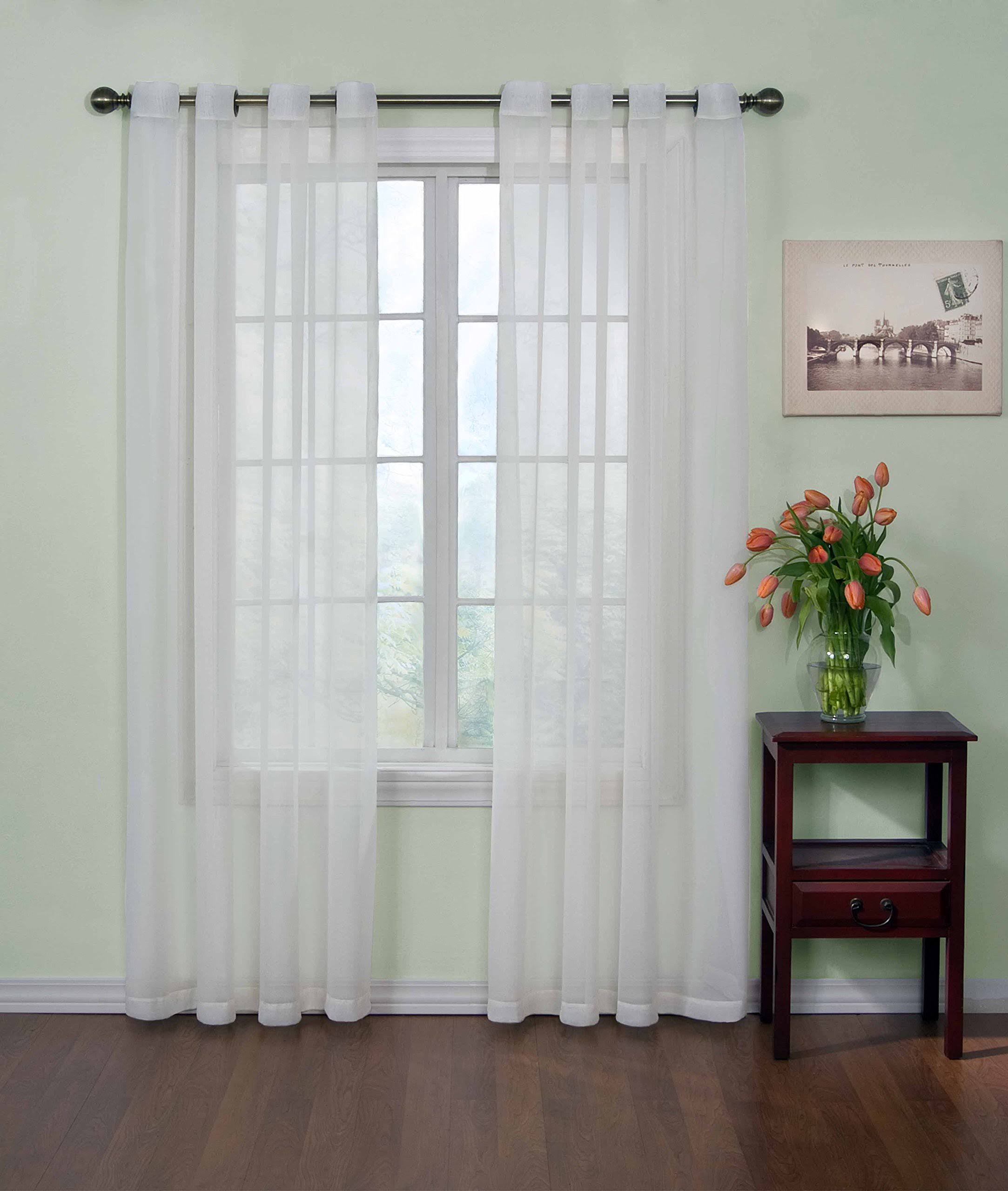 40c8ed58568e870c21db37176bada1657893cb94cde310d2bb8d391f9360da1c.jpg Arm & Hammer 1-Panel Fresh Odor Neutralizing Voile Window Curtain, White, 63" - Image 1