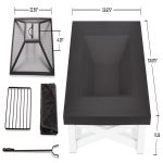 Real Flame Austin Wood-Burning Fire Table, White/Black