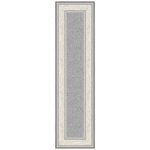 Ottomanson Ottohome Collection Non-Slip Rubberback Bordered Design 3x10 Indoor Runner Rug, 2 ft. 7 in. x 9 ft. 10 in., Gray