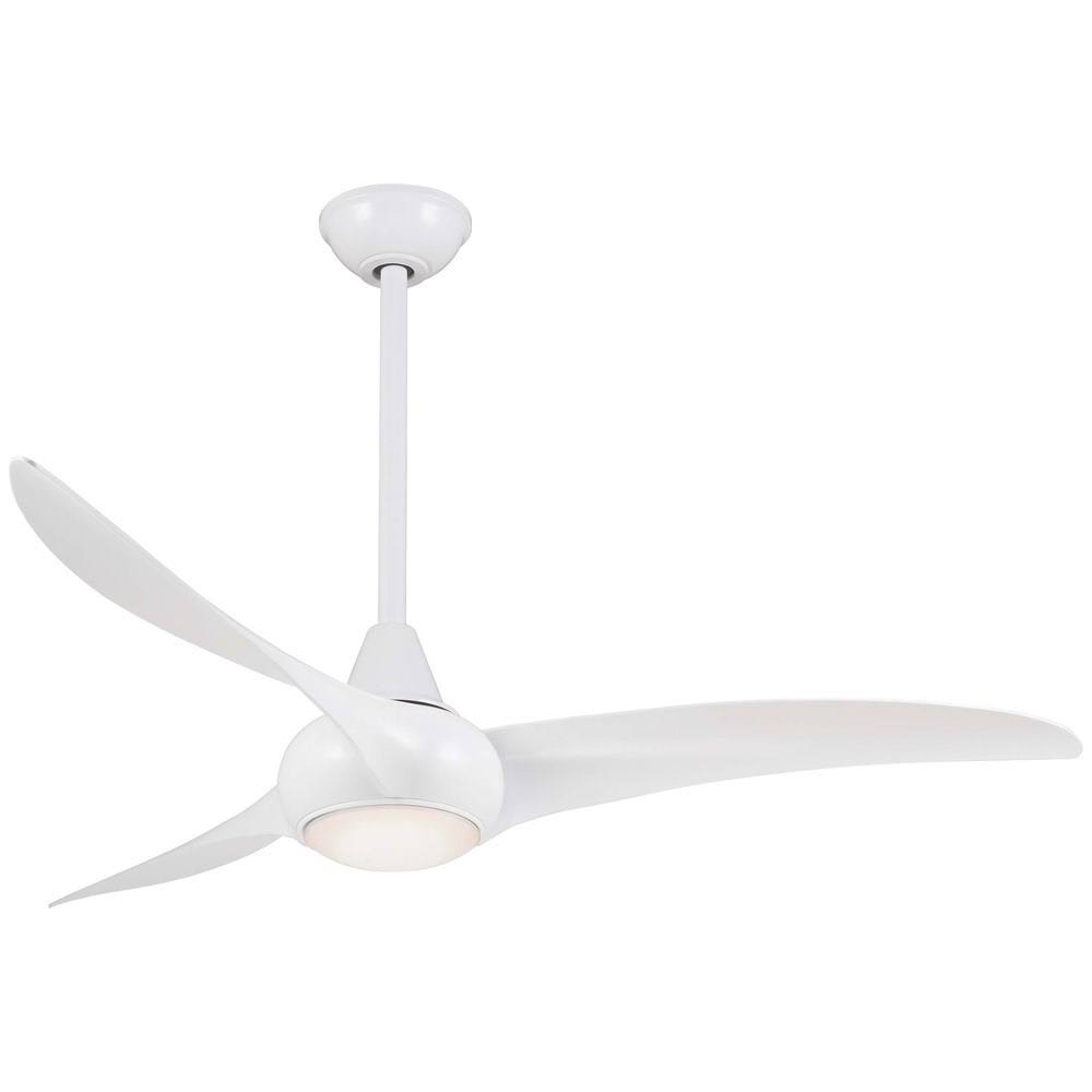 40ff49b3dafbc095d45a82129f036b214ac05ea6b9612b00e8decff7f2145612.jpg Minka Aire Light Wave 52" Ceiling Fan, White - Image 1