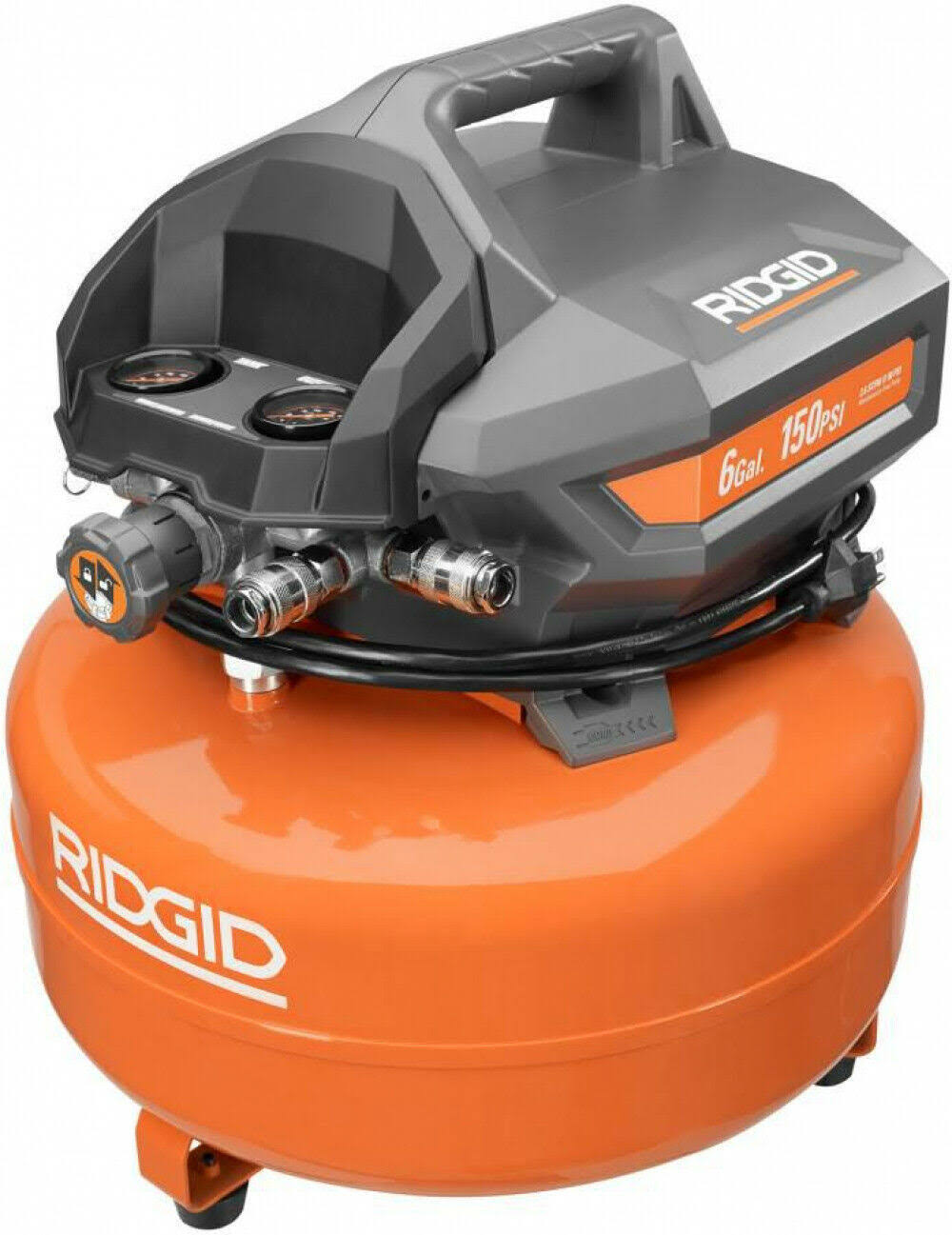 41073e977979cab14610f3e024bcb616068d3611e3a184b36c0892fe5faed026.jpg Ridgid 6 gal. Portable Electric Pancake Air Compressor-Instock - Image 1