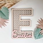 Custom Boho Wood Personalized Initial & Name Sign, 3D Layered Letter Handmade Rattan Wall Decor for Nursery or Child's Bedroom - Baby Shower,