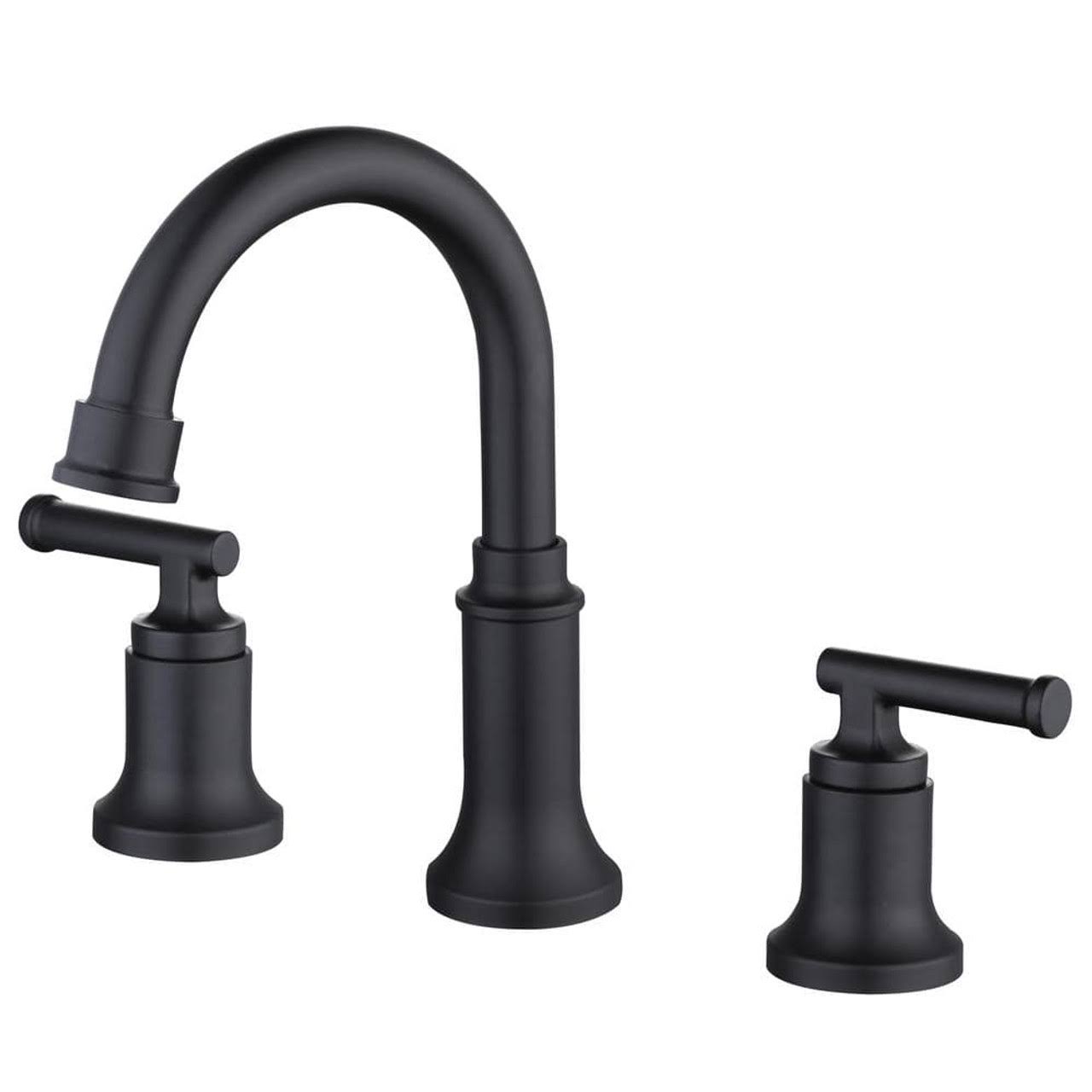 415b2666ea5ac4a6071b4277d5c907836d24ae206a230cb65a17aeaee27b32da.jpg Glacier Bay Oswell 8 in. Widespread 2-Handle High-Arc Bathroom Faucet in Matte Black - Image 1