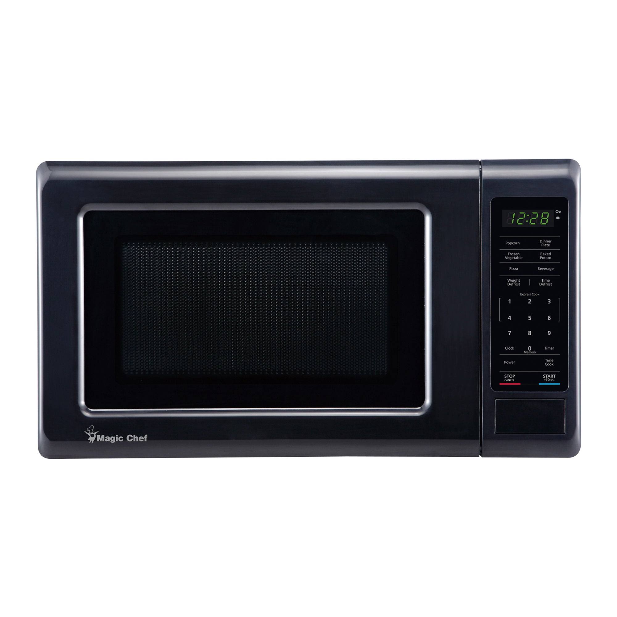 4162bfffc3f8a4811634ebbc3a58f99319f3f83926dc0da064815a0facdf376a.jpg Magic Chef MC77MB 0.7 Cu. ft. 700 Watt Black Countertop Digital Touch Microwave - Image 1
