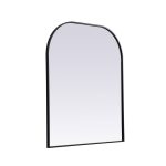 Sabine Metal Wide Arch Wall Mirror Finish: Black, Size: 30" x 40"