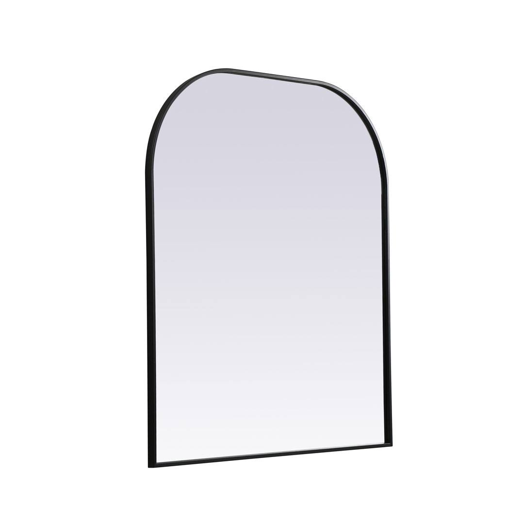 41787b4ca1d27171500afde155235d892a030f549dc10e16370f0a01ab13a42c.jpg Sabine Metal Wide Arch Wall Mirror Finish: Black, Size: 30" x 40" - Image 1