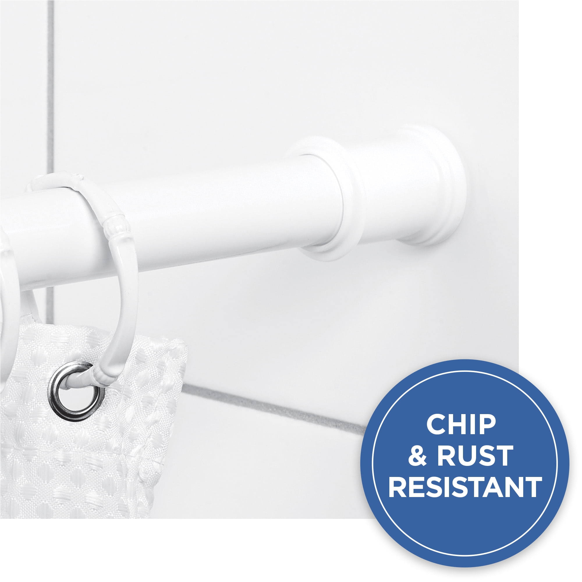 417c68f9f9e633e1b3f80d688ad0cf89b5f1011c7e69a008e55a2a79c597bfea.jpg Mainstays Adjustable Steel Shower Curtain Tension Rod - White - 1 Each - Image 1