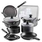 Farberware 20 PC Easy Clean Aluminum Nonstick Cookware Pots and Pans Set Gray
