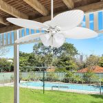 Honeywell Palm Lake 52" White Tropical LED Ceiling Fan with Bowl Light Palm Leaf