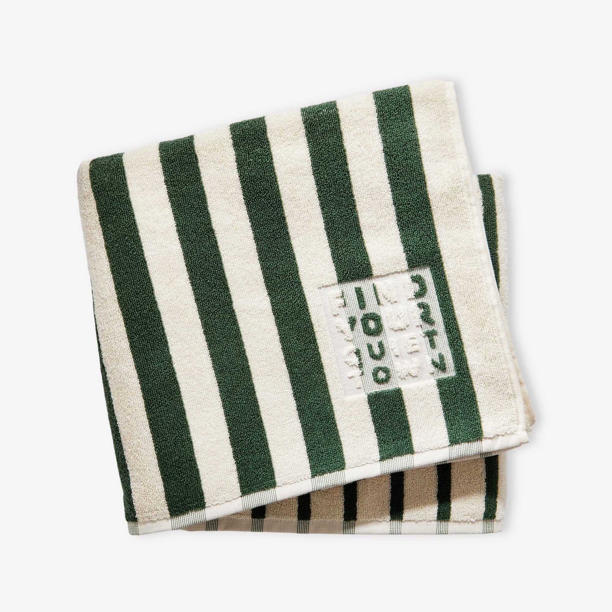 41b752d98094575a80527ad87c8b52e4345607f8bf9ef2ad1e06365bf92a3817.jpg Ojai Towel Pine | Green Cotton Bath Towel | Quiet Town - Image 1