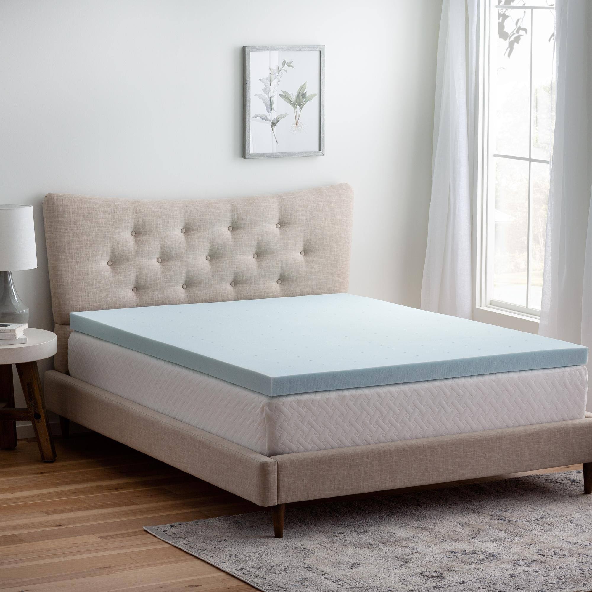 424cc1db67331a3c4c7d9ac15c217b812b10afb0370a20df5edda8db27119571.jpg Brookside Gel Infused Memory Foam Mattress Topper - Blue Twin - Image 1