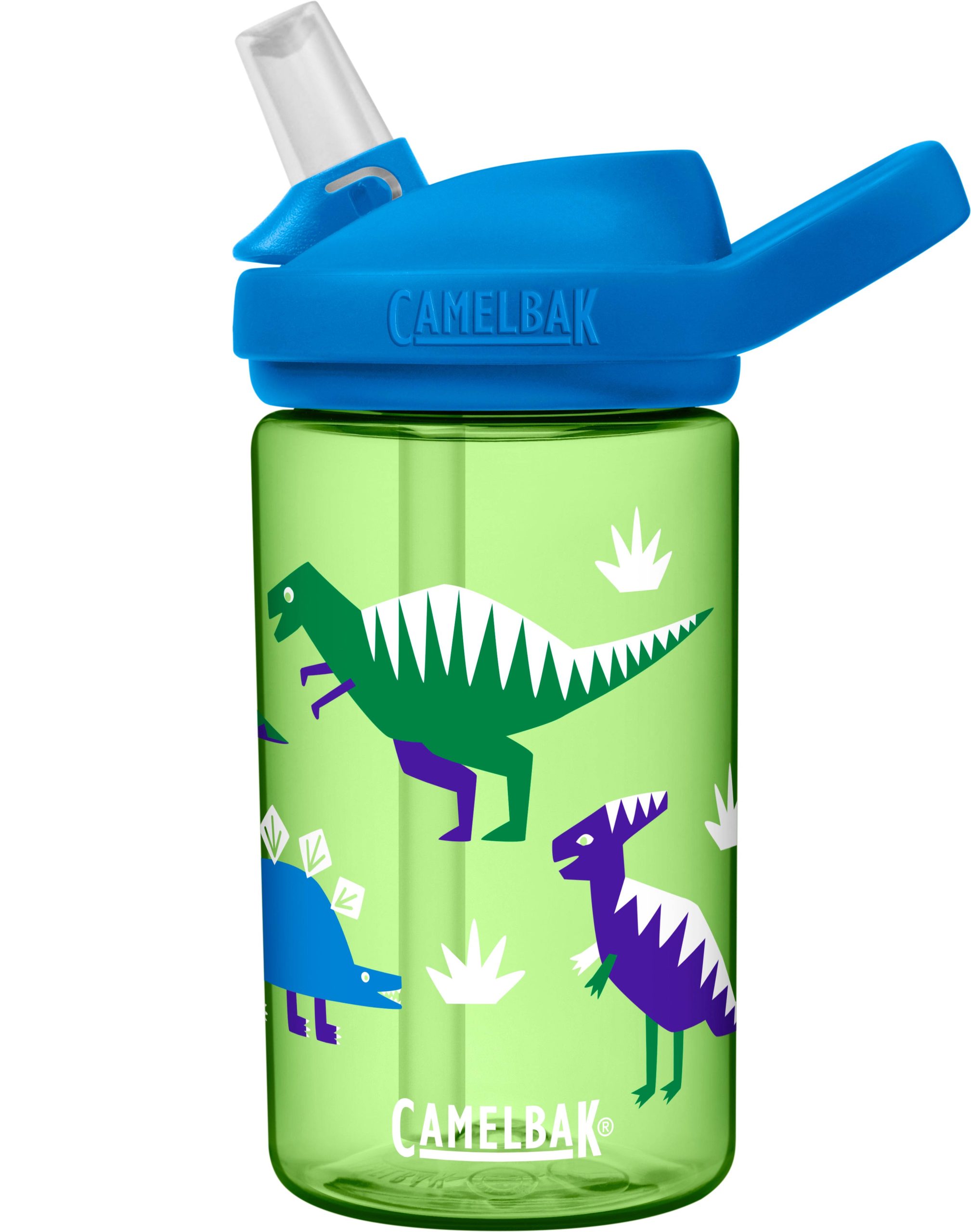 42557a2ddcfc5d189e40249ea67985e1f35240c5fc2fd4d0158fca9b3f1f6d7f.jpg CamelBak Eddy+ Kids Hip Dinos Water Bottle, 14 oz. - Image 1