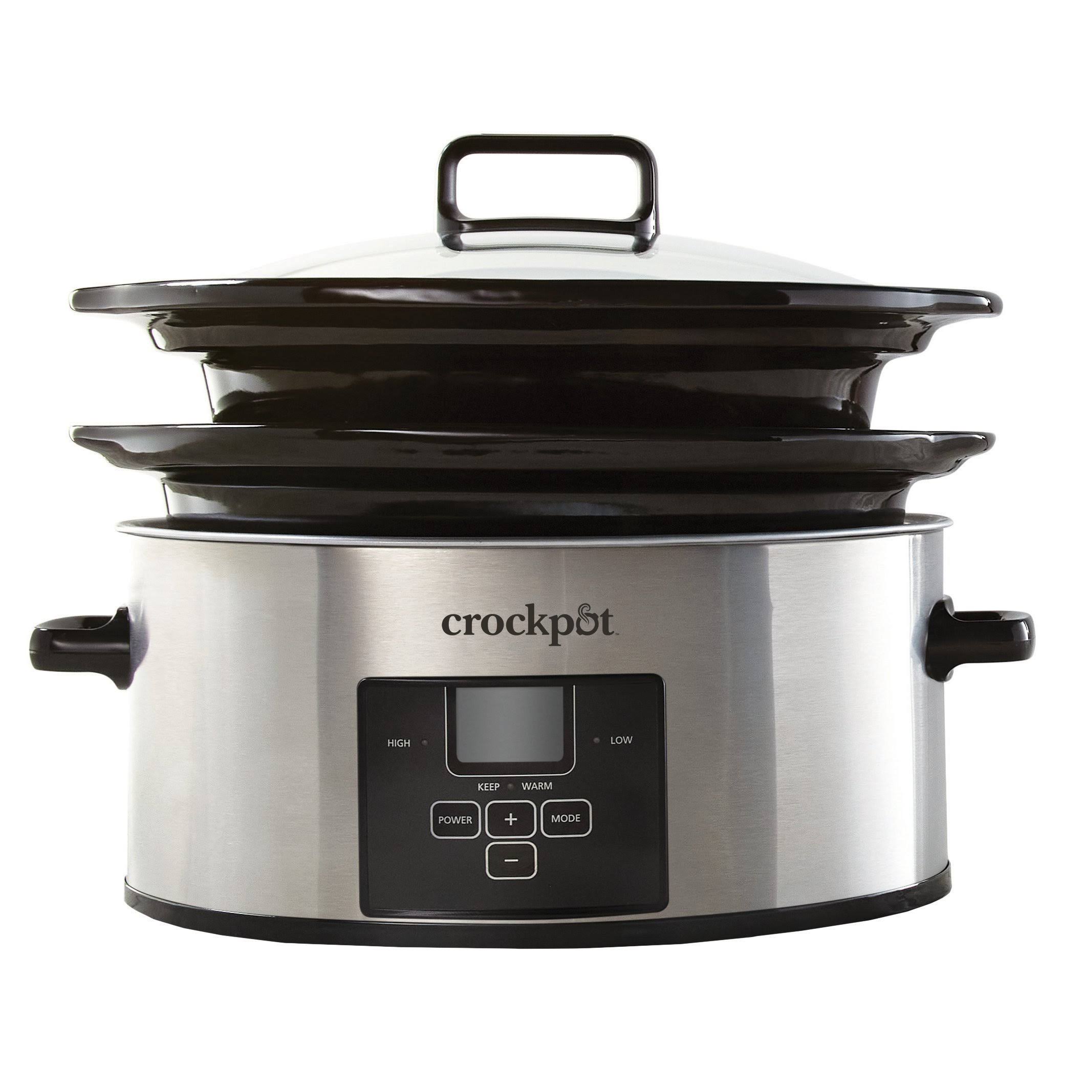 425bbc5a092b6be92e491bd3611753e725fa8783a6aeddf535c2061cb876938a.jpg Crock Pot 6qt Choose-A-Crock Slow Cooker - Stainless Steel - Image 1