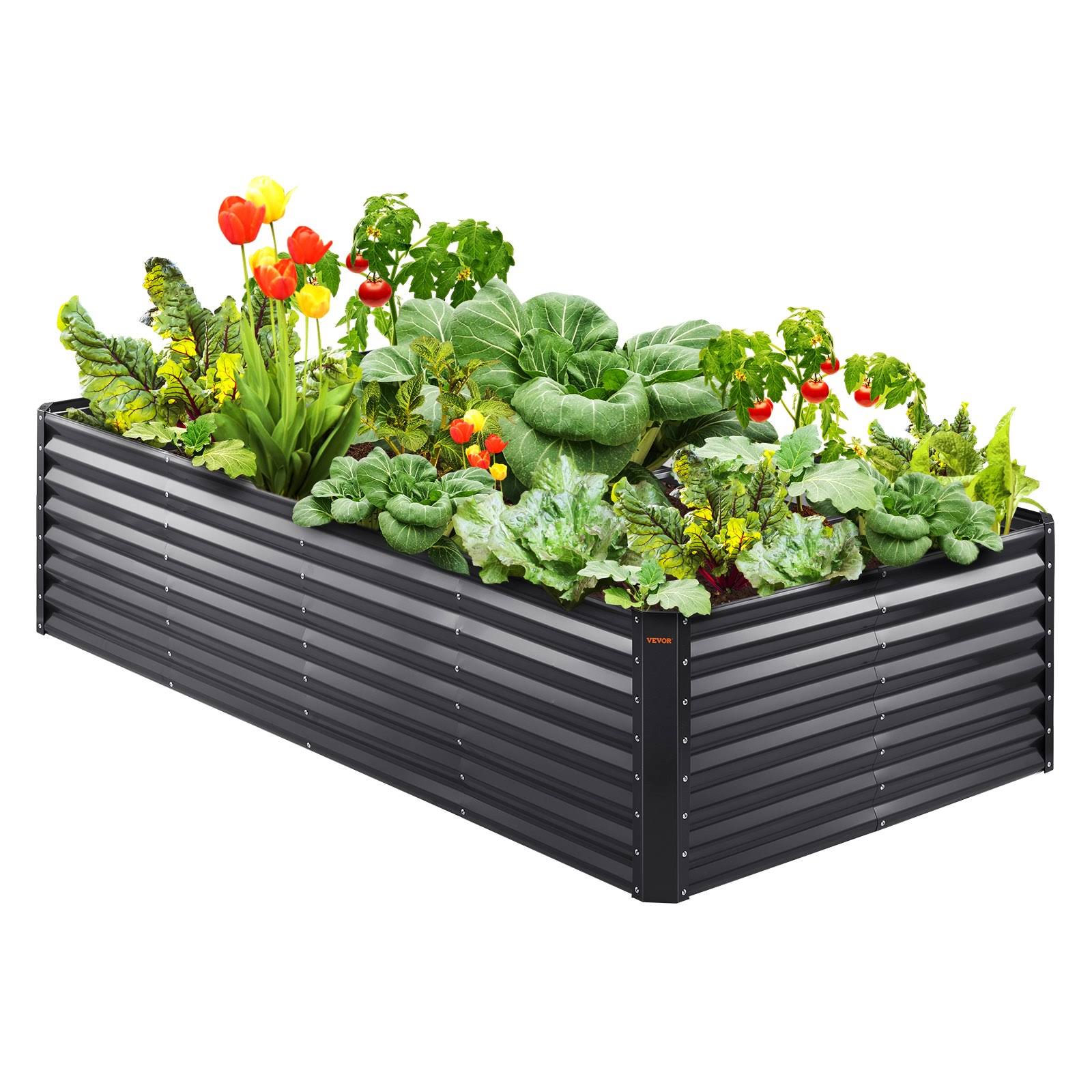 42612e115137a2a75923d825a03cc5d5d3099a17e24be460afb378632ab86fa7.jpg VEVOR Galvanized Raised Garden Bed Planter Box 94.5x47.2x23.6 Flower Vegetable LDSJSZZCTSH94I35EV0 - Image 1