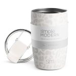 Simple Modern Travel Coffee Mug Tumbler with Flip Lid | Insulated Stainless Steel Cup Thermos |Voyager | 12oz | Cream Leopard