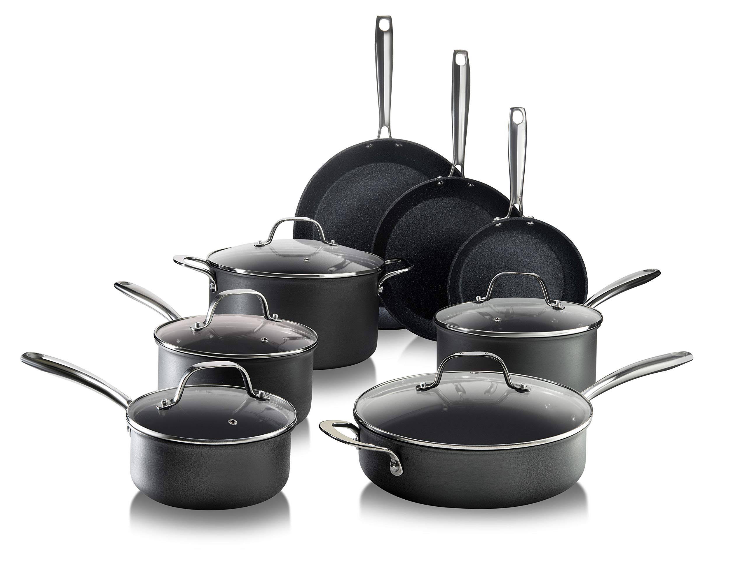 42b0c3d4e67883c88505ad34beac83d592512014af7498af0c0b0ad602372e36.jpg Granitestone Pro Hard Anodized 13 Piece Nonstick Cookware Set - Image 1