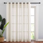NICETOWN Linen Textured Sheer Curtains - Extra Wide Grommet Semi Voile Curtain Panel Window Treatment Drape for Living RoomBedro