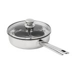 Mainstays Stainless Steel 8 4-Cup Egg Poacher with Glass Lid, Size: 8 inch
