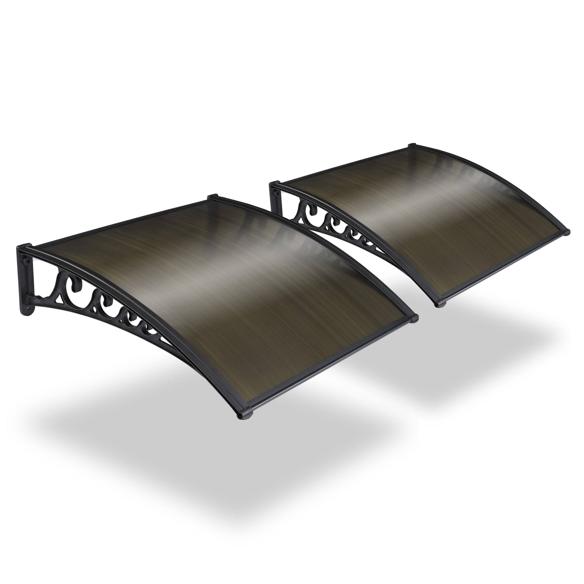 42d02167702a5629bd94cc52cd945f55d0adedffe9ea16f461b8872540eb0418.jpg Yescom 40"x40" Outdoor Awning Patio Door Window Cover UV Protection Hollow Sheet 2 Pack - Image 1