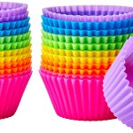 Basics Reusable, Silicone, Non-Stick Baking Cups Liners - Pack of 24, Size: 5.5 x 2.8 x 3.4, Blue
