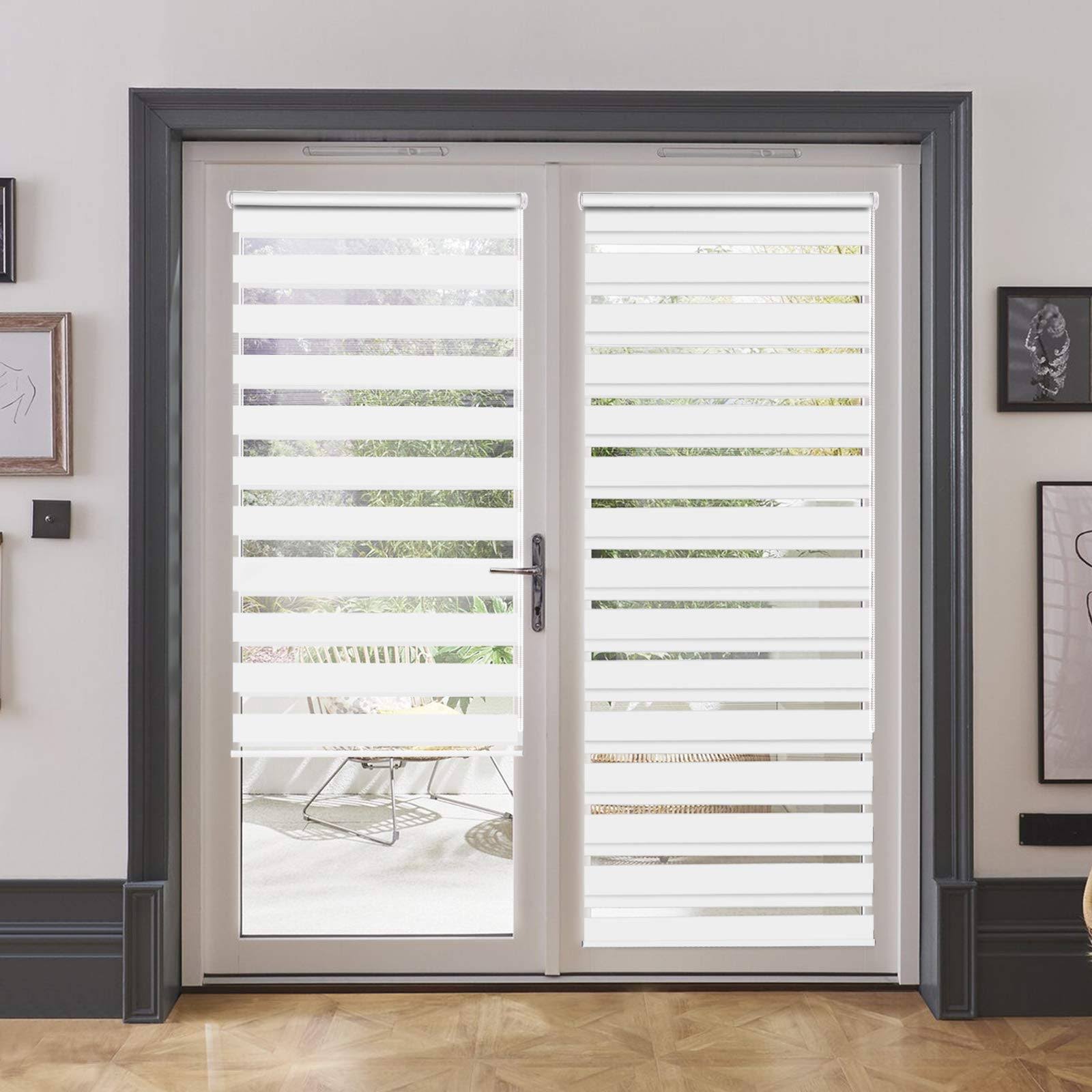 430bc4c3ce862446193a13d9580bcba4ec38012ed79f9baa6f3e49ccf6f74e19.jpg Luckup Horizontal Window Shade Blind Zebra Dual Roller Blinds Day and Night Blinds Curtains,Easy to Install 335' x 90' White, White-Pack of 1, 33.5' - Image 1