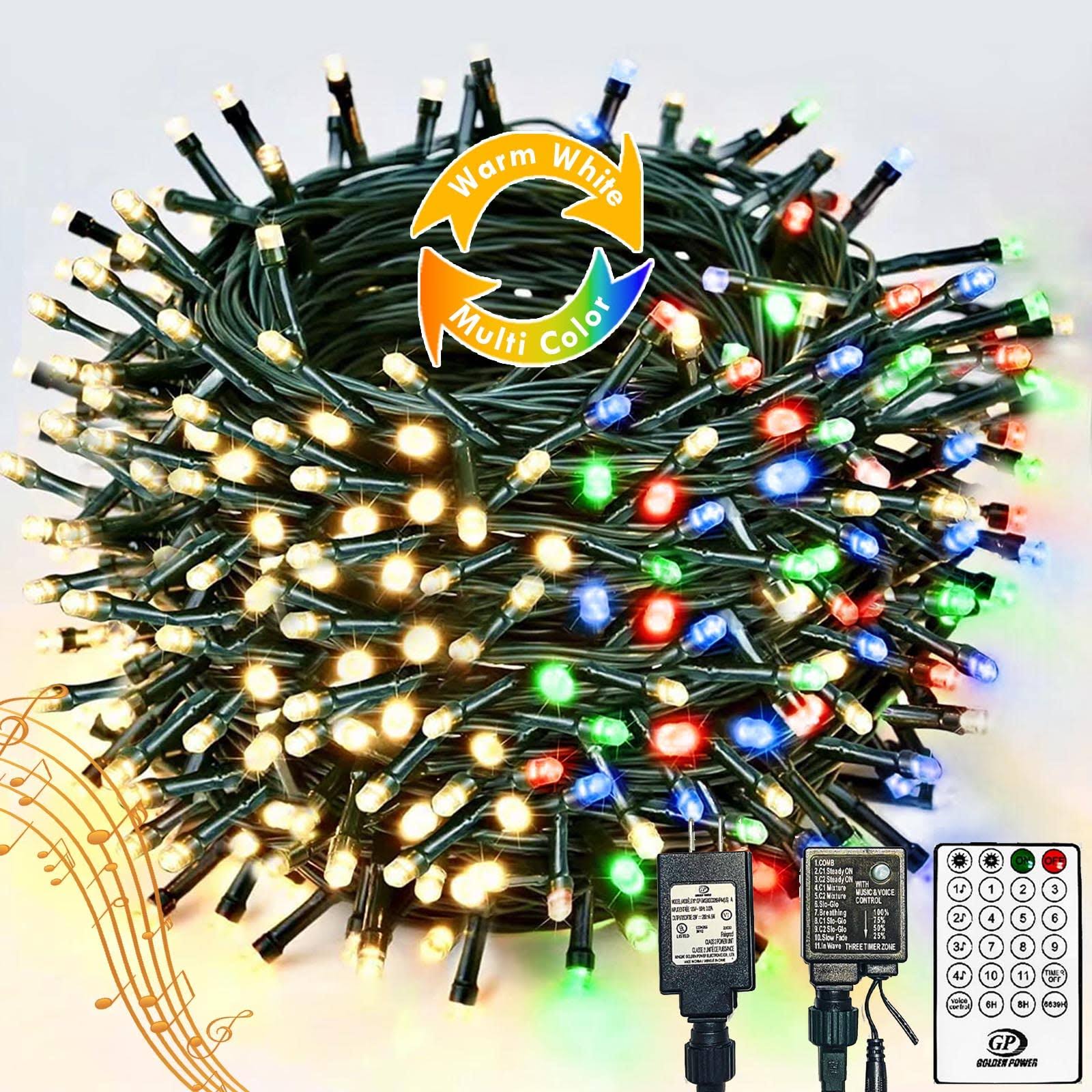 4395cec9224a564015b97f067162719813eadefdf5bed3f2c3273b474899d81e.jpg 164ft 500 LED Smart Color Changing Christmas String Lights, Voice-Control & Music Sync Multi-Colored to Warm White Christmas Tree Lights Outdoor - Image 1