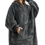 Catalonia Oversized Blanket Hoodie Sweatshirt, Wearable Sherpa Lounging Pullover for Adults Women Men