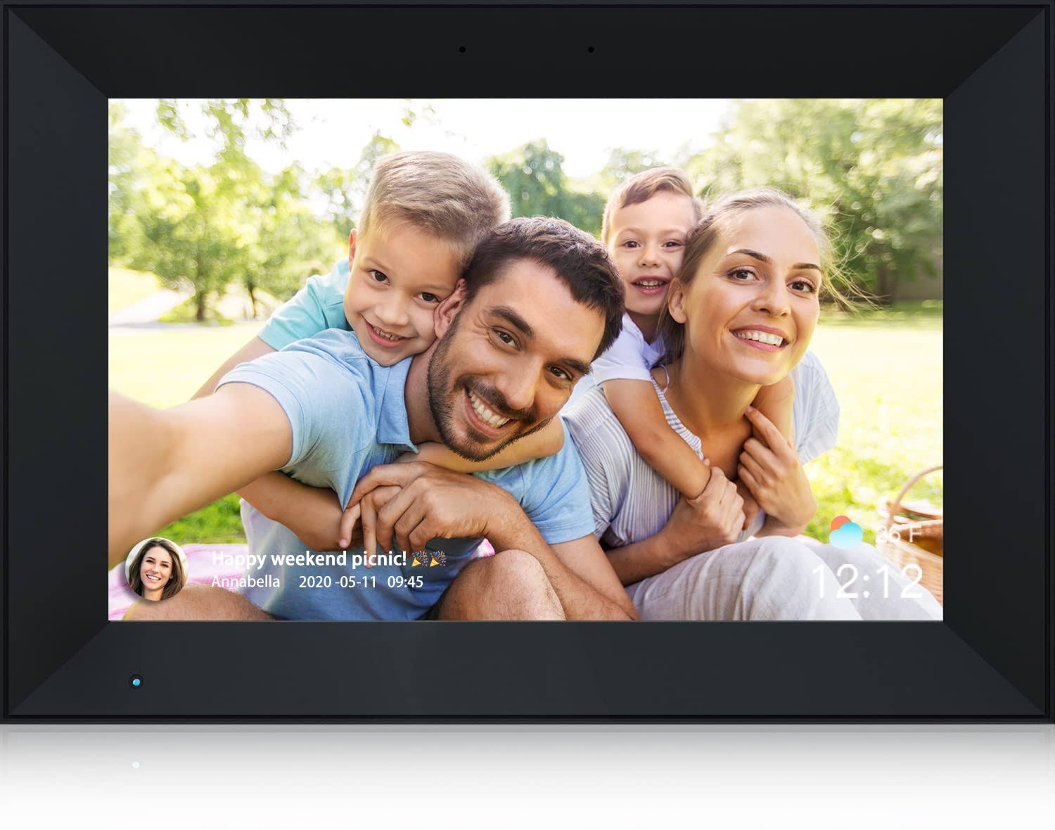 43c0776f8f42ef94eb9a04fbb7793ff78ab9ac33038f82935f27a243cf2b7068.jpg Anna Bella Digital Photo Frame 10.1 inch WiFi Picture IPS HD Touch Screen Smart Cloud Photo Frame with 16GB Storage, Auto-Rotate, Easy Setu, Black - Image 1