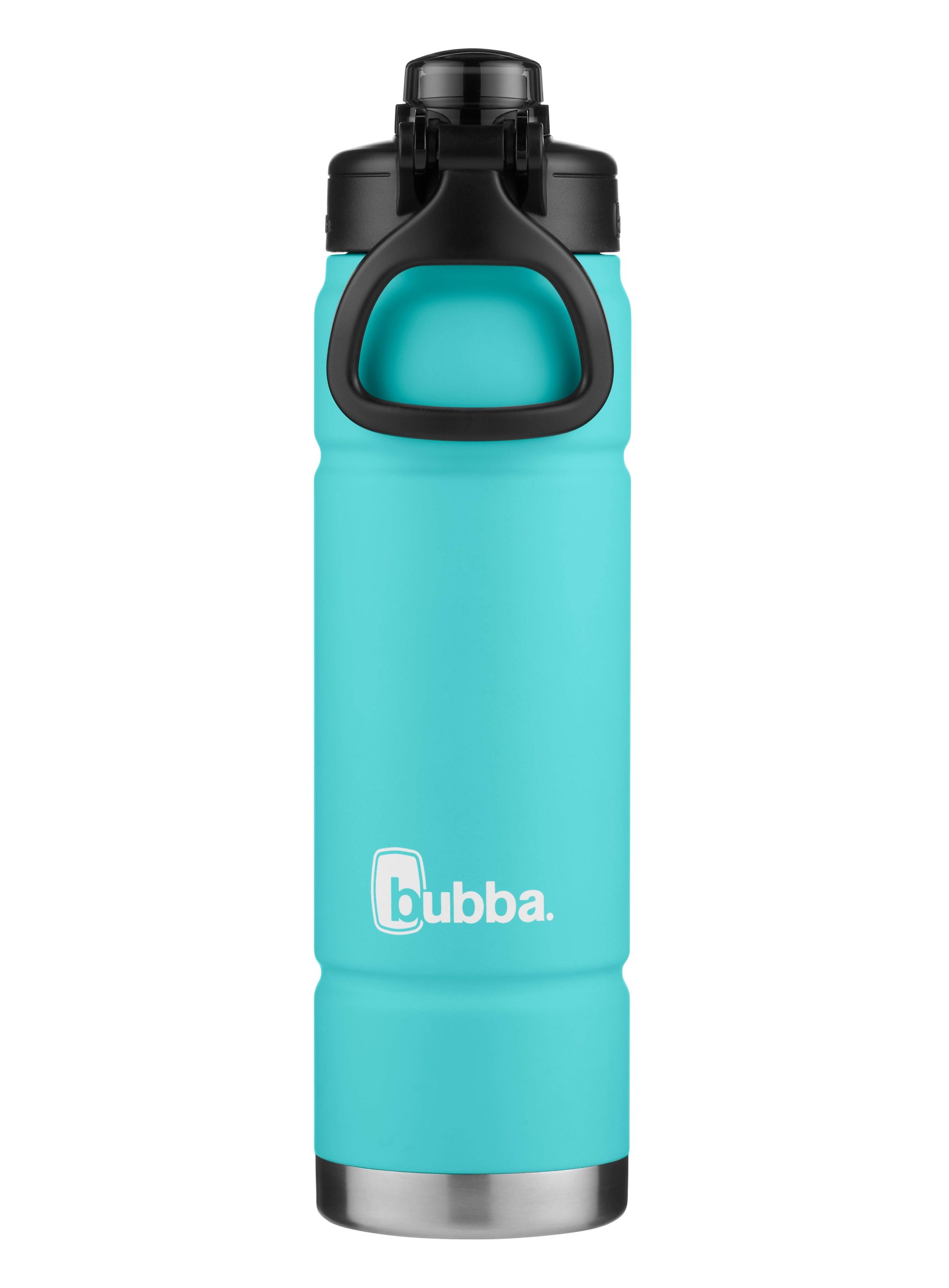 43c648802197134737b313a8f07f522385c4908e638de9e96b78a8d9d8fc6b2d.jpg Bubba Trailblazer Stainless Steel Water Bottle Push Button Lid Rubberized in Teal, 24 fl oz. - Image 1